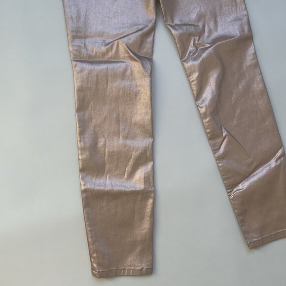 Guess Women’s 1981 High Rise Skinny Jeans Foil Gold Metallic Size 25 - Picture 6 of 8